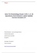 Intro To Kinesiology Exam 1 (Ch. 1, 2, 3) Questions And Answers Latest Update Correct Answers A+