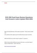 EXS 290 Final Exam Review Questions And Answers Latest Update 2024-2025