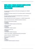 BIOL 1201 - FINAL EXAM CUMULATIVE MATERIAL WITH COMPLETE SOLUTIONS