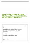 MOCK CG(ASCP) CERTIFICATION EXAM 1 - PART 1 | 100 QUESTIONS | WITH COMPLETE ANSWERS!!