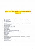 NUR 242 Med/Surg Exam 1 Verified And Updated.