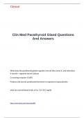 Clin Med Parathyroid Gland Questions And Answers