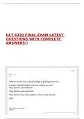 HLT 4320 FINAL EXAM LATEST QUESTIONS WITH COMPLETE ANSWERS!!