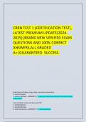 CRRN TEST 1 (CERTIFICATION TEST), LATEST PREMIUM UPDATE(2024-2025)|BRAND NEW VERIFIED EXAM QUESTIONS AND 100% CORRECT ANSWERS,ALL GRADED A+|GUARANTEED  SUCCESS.