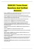 EXSC351 Terms Exam Questions And Verified Answers 