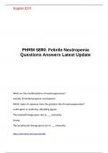 PHRM 5890 Febrile Neutropenia Questions Answers Latest Update