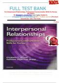 FULL TEST BANK For Interpersonal Relationships: Professional Communication Skills For Nurses  8th Edition By Elizabeth C. Arnold Phd Latest Update Graded A+     