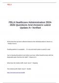 FBLA Healthcare Administration 2024-2025 Questions And Answers Latest Update A+ Verified