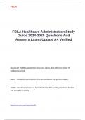 FBLA Healthcare Administration Study Guide 2024-2025 Questions And Answers Latest Update A+ Verified