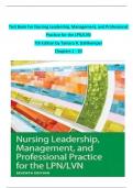  Test Bank For Nursing Leadership, Management, and Professional Practice for the LPN/LVN 7th Edition by Tamara R. Dahlkemper Chapters 1 - 20 