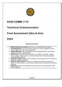 WGU D339) COMM 1115 Technical Communication Final Assessment ( Qns & Ans) 2025