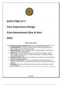 (WGU D479) ITSW 3111 User Interface Design Final Assessment ( Qns & Ans) 2025