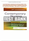 CONTEMPORARY NURSING 8TH EDITION CHERRY TEST BANK QUESTIONS AND CORRECT ANSWERS 100% PASS AL CHAPTERS AVAILABLE