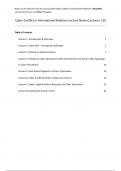 Cyber Conflict in International Relations Lecture Notes (Lectures 1-8) - GRADE 8,0