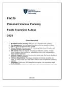 (SNHU) FIN250 Personal Financial Planning Finals Exam( Qns & Ans) 2025.(SNHU) FIN250 Personal Financial Planning Finals Exam( Qns & Ans) 2025.