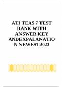 ATI TEAS 7 TEST BANK WITH ANSWER KEY AND EXPLANATION 2023 