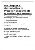 PM Chapter 1 (Introduction to Project Management) questions and answers.