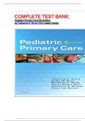 Test Bank for Pediatric Primary Care, 6th Edition by Dawn Lee Garzon Maaks, Catherine E. Burns , Ardys M. Dunn, Margaret All Chapters| ISBN:9780323243384| Complete Guide A+