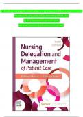 TEST BANK For Nursing Delegation and Management of Patient Care, 3rd Edition by Motacki | Verified Chapters 1 - 21 | Complete Newest Version