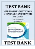 TEST BANK FOR NURSING DELEGATION AND MANAGEMENT OF PATIENT CARE 2nd Edition Motacki | Burke