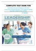 COMPLETE TEST BANK FOR Leadership and Nursing Care Management, 6th Edition by Diane Huber PhD RN NEA-BC FAAN || WITH COMPLETE CHAPTERS AND CRRECT ANSWERS TO ALL CHAPTERS.