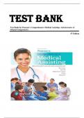 TEST BANK FOR Pearson's Comprehensive Medical Assisting: Administrative and Clinical Competencies 4th Edition by Nina Beaman, Kristiana Sue Routh, Lorraine Papazian-Boyce, Ron Maly & Jamie Nguyen , ISBN: 9780134420202 |ALL CHAPTERS VERIFIED| Guide A+