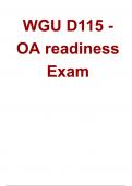 WGU D115 - OA readiness Exam (Latest Update 2024 / 2025) Questions and Answers |100% Verified Correct Answers | complete solution | Grade A+