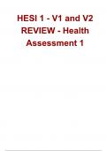 HESI 1 - V1 and V2 REVIEW - Health Assessment 1 Exam (Latest Update 2024 / 2025) Questions and Answers |100% Verified Correct Answers | complete solution | Grade A+