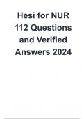 Hesi for NUR 112 Exam (Latest Update 2024 / 2025) Questions and Answers |100% Verified Correct Answers | complete solution | Grade A+