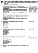 CUMULATIVE EXAM CHEMISTRY FINAL EXAM NEWEST 2024-2025 ACTUAL EXAM COMPLETE 100 QUESTIONS AND CORRECT DETAILED ANSWERS Study online at https://quizlet.com/_fte7o5 1. What makes carbon such a unique element? A) Elemental carbon comes in two forms, diamond