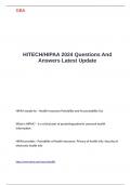 HITECH HIPAA 2024 Questions And Answers Latest Update