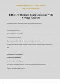 ETS MFT Business Exam Questions With Verified Answers