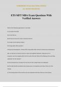 ETS MFT MBA Exam Questions With Verified Answers