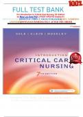                              FULL TEST BANK For Introduction to Critical Care Nursing 7th Edition by Mary Lou Sole PhD LATEST UPDATE Graded A+      