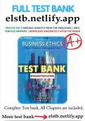 TEST BANK For Business Ethics Ethical Decision Making and Cases, 13th Edition By O. C. Ferrell, John Fraedrich, Verified Chapters 1 - 12|newest edition  A+