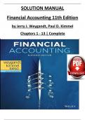 SOLUTION MANUAL Financial Accounting 11th Edition by Jerry J. Weygandt, Paul D. Kimmel Chapters 1 - 13 | Complete