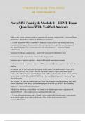 Nurs 5433 Family 2: Module 1 – EENT Exam Questions With Verified Answers