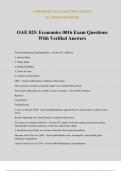 OAE 025: Economics 0016 Exam Questions With Verified Answers