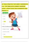 ATI TEAS 6 PRACTICE TEST BANK WORKBOOK 6  FULL TEST BANK WITH CORRECT ANSWERS  LATEST UPDATE 2024/ 2025 GUARANTEE PASS  GRADED A + 