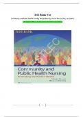 Test Bank For Community and Public Health Nursing 10th Edition By Cherie. Rector, Mary Jo Stanley All Chapters| 100% verified Answers| 2024/2025| Latest Edition