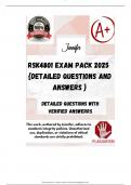 RSK4801 EXAM PACK 2025  {DETAILED QUESTIONS AND ANSWERS }