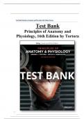 Test Bank Principles of Anatomy and Physiology 16th Edition Tortora All Chapters (1-29) | A+ ULTIMATE GUIDE