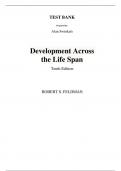 Test Bank for Development Across the Life Span 10th Edition By Robert Feldman (All Chapters, 100% Original Verified, A+ Grade)