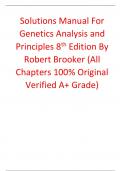 Genetics Analysis and Principles 8th Edition By Robert Brooker (Solutions Manual)