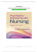 Test Bank For Psychiatric Mental Health Nursing, 9th Edition by Sheila L. Videbeck All Chapters 1-24. LATEST Edition. 2024/2025