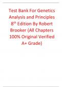 Genetics Analysis and Principles 8th Edition By Robert Brooker (Test Bank)