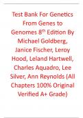  Genetics From Genes to Genomes 8th Edition By Michael Goldberg, Janice Fischer, Leroy Hood, Leland Hartwell, Charles Aquadro, Lee Silver, Ann Reynolds (Test Bank)