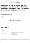 NUR 2571 EXAM 1 PROFESSIONAL NURSING II / PN2 EXAM 1 LATEST 2024 ACTUAL EXAM 100 QUESTIONS AND CORRECT DETAILED ANSWERS (VERIFIED ANSWERS) |ALREADY GRADED A+