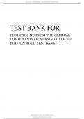 TEST BANK FOR PEDIATRIC NURSING THE CRITICAL COMPONENTS OF NURSING CARE 2ND EDITION RUDD TEST BANK