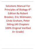 Principles of Biology 4th Edition By Robert Brooker, Eric Widmaier, Linda Graham, Peter Stiling (Solutions Manual)